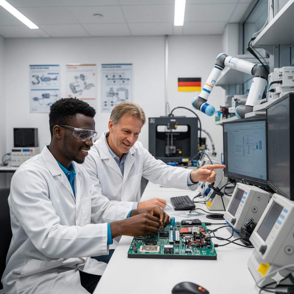 Jeune africain formation technique laboratoire Allemagne